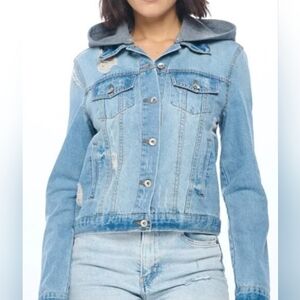 Ci Sono Denim Blue Jean Removable Hood Jacket- NEW with Tags!! Size: SMALL